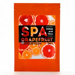 Скраб для тела соляной spa grapefruit, 250 г, аромат цитрусовый, beauty fox