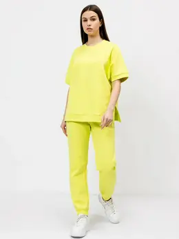 Брюки женские из интерлока в лаймовом цвете