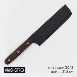 Нож сантоку кухонный dark wood, длина лезвия 17.8 см