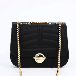 Сумка женская мессенджер на клапане, 18×7×13 см, на цепочке, черная Сумка женская мессенджер на клапане, 18×7×13 см, на цепочке, черная