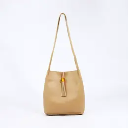 Сумка - мешок женская на магните, 25×10×26 см, бежевая