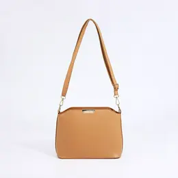 Сумка женская кросс-боди на молнии, 25×9.5×18.5 см, бежевая