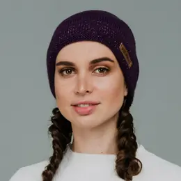 Шапка Flioraj люрекс т лилов двойная с отворотом