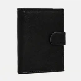 Портмоне мужское на кнопке, 2 в 1, для автодокументов, 4 отдела, для карт, для монет, цвет черный