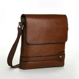 Сумка планшет мужская, на молнии, 2 наружных кармана, 23×4×23.5 см, коричневая