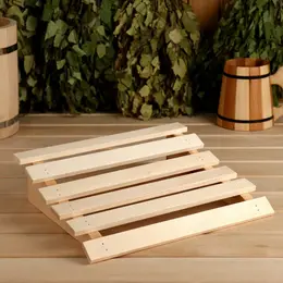 Подголовник для бани и сауны, 31×35×10 см, деревянный, анатомический,