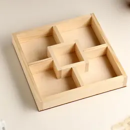 Кашпо для цветов, 25×25×4 см, деревянное, 5 отсеков