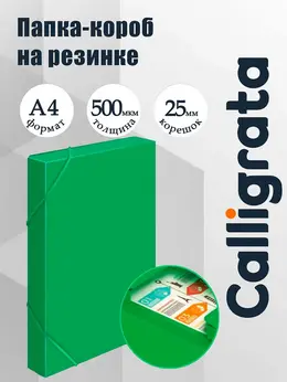 Папка-короб на резинке а4, 500 мкм, , корешок 25 мм, до 230 листов, тиснение