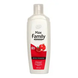 Семейный шампунь "MaxFamily" для всех типов волос ГРАНАТ, 400 мл Семейный шампунь "MaxFamily" для всех типов волос ГРАНАТ, 400 мл