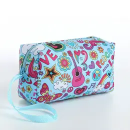 Косметичка-футляр женская с ручкой, объемная, маленькая, для косметики, лекарств, прокладок, голубая Косметичка-футляр женская с ручкой, объемная, маленькая, для косметики, лекарств, прокладок, голубая