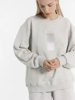 Свитшот женский серый с печатью Свитшот женский серый с печатью