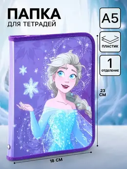 Папка пластиковая для тетрадей а5, на молнии,