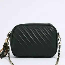 Сумка женская кросс-боди на молнии, 21×7×14 см, зеленый