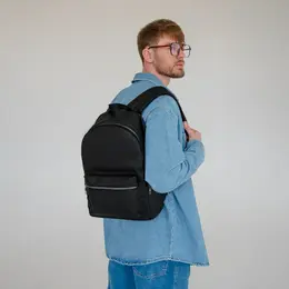 Рюкзак городской textura на молнии, с карманом, размер 28×15×39 см, черный Рюкзак городской textura на молнии, с карманом, размер 28×15×39 см, черный