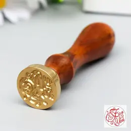 Печать для сургуча с деревянной ручкой for you, 9×2.5×2.5 см