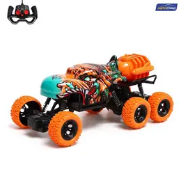 Джип радиоуправляемый monster, 1:16, эффект дыма, световые эффекты, работает от аккумулятора, цвет оранжевый