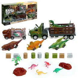 Игровой набор dino, в комплекте 2 грузовика и динозавры Игровой набор dino, в комплекте 2 грузовика и динозавры