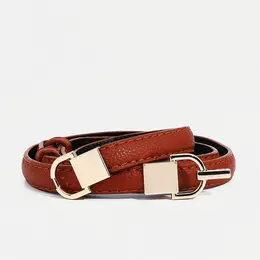 Ремень женский тонкий, 95×1 см, пряжка-зацепка металл, с минималистичной фурнитурой, рыжий Ремень женский тонкий, 95×1 см, пряжка-зацепка металл, с минималистичной фурнитурой, рыжий