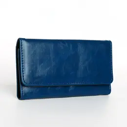 Кошелек женский на кнопке, 19×2.5×10 см, синий