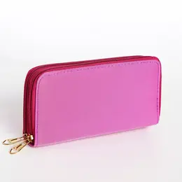 Кошелек женский на молниях 19.5×4×9.5 см, однотонный, сиреневый Кошелек женский на молниях 19.5×4×9.5 см, однотонный, сиреневый