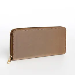 Кошелек женский на молнии 19.5×2.5×10 см, бежевый Кошелек женский на молнии 19.5×2.5×10 см, бежевый