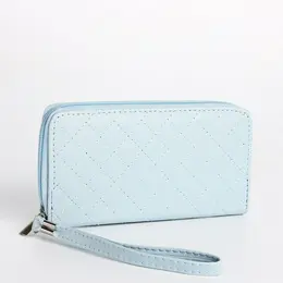 Кошелек женский на молнии с ремешком, 19.5×2.5×10 см, голубой Кошелек женский на молнии с ремешком, 19.5×2.5×10 см, голубой