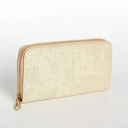 Кошелек женский на молнии, 19.5×2.5×10 см, бежевый Кошелек женский на молнии, 19.5×2.5×10 см, бежевый