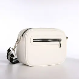 Сумка женская кросс-боди textura на молнии, 19×7×15 см, белая Сумка женская кросс-боди textura на молнии, 19×7×15 см, белая