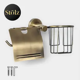 Держатель для туалетной бумаги basic bronze, подставка, 25.5×13.5×12 см, бронзовый