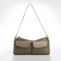 Сумка женская багет textura на молнии, 27×8×13 см, бежево-серая Сумка женская багет textura на молнии, 27×8×13 см, бежево-серая