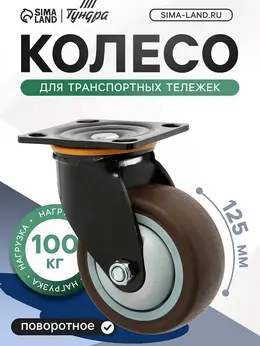 Колесо для трансп. тележек поворотное , d=125 мм, на площадке, покрытие tpr=