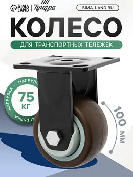Колесо для транспортных тележек , d=100 мм, на площадке, покрытие tpr=