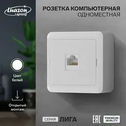 Розетка компьютерная одноместная luazon lighting