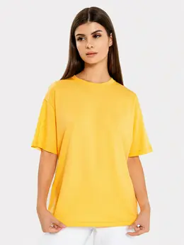 Футболка женская однотонная в желтом цвете Футболка женская однотонная в желтом цвете