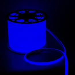 Гибкий неон 16 мм d-образный, ip65, 50 м, smd2835, 120 led/м, 220 в, свечение синее