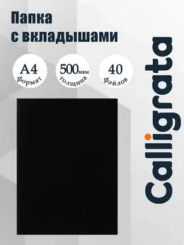 Папка с 40 вкладышами а4, 500 мкм, , текстура