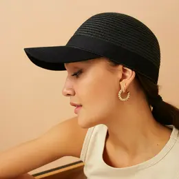 Кепка женская плетеная minaku, черная, размер 56-58