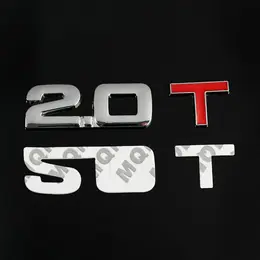 Знак на авто т 2.0 , металлический, самоклеящийся, хром Знак на авто т 2.0 , металлический, самоклеящийся, хром