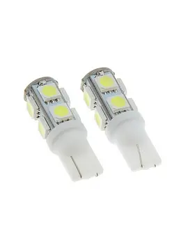 Автолампа , светодиодная, t10 w5w, 12 в, 9 smd-5050, набор 2 шт.