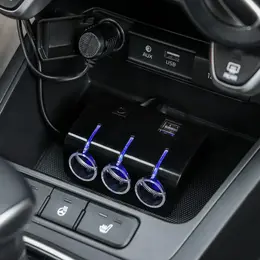 Разветвитель прикуривателя, 3 гнезда, 2 usb 1 а, 60 вт, 12/24 в, подсветка, провод 70 см