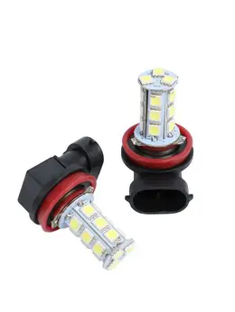 Светодиодная автолампа , h11, 12 в, 18 smd-5050, свет белый, набор 2 шт.