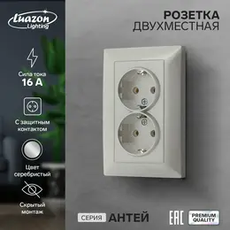 Розетка двухместная luazon lighting