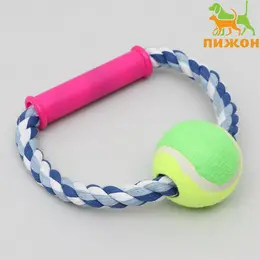 Игрушка тренировочная канатная с ручкой Игрушка тренировочная канатная с ручкой