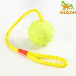 Игрушка мяч на веревке, 6 см, салатовая Игрушка мяч на веревке, 6 см, салатовая