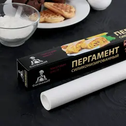 Бумага для выпечки силиконизированная gurmanoff, 38×8 м, пергамент, белая Бумага для выпечки силиконизированная gurmanoff, 38×8 м, пергамент, белая