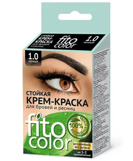 Стойкая крем-краска для бровей и ресниц Fitocolor, Черный2прим2х2 мл. ФИТОкосметик