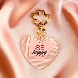 Брелок для ключей акриловый be happy, 5×4.6 см Брелок для ключей акриловый be happy, 5×4.6 см