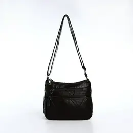 Сумка женская кросс-боди на молнии, 25×11×19 см, темно-коричневая