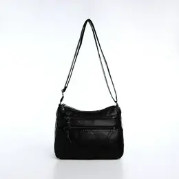 Сумка женская кросс-боди на молнии, 25×11×19 см, черная