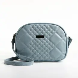 Сумка женская кросс-боди на молнии, 19×7×15 см, в клетку, серо-голубая Сумка женская кросс-боди на молнии, 19×7×15 см, в клетку, серо-голубая